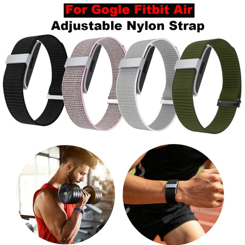 Adjustable Nylon Smartwatch Replacement Strap for Gogle Fitbit Air Breathable Sport Fitness Tracker Band Wristband Loop 20Mm
